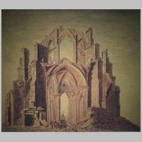 Reims, Saint-Nicaise, vue des Démolitions de st-Nicaise en 1803, dessin de Givelet en 1860 d'après Dupuy (Wikipedia).jpg
